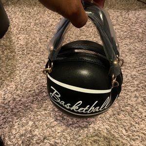 BASKETBALL PURSE WITH HAND AND SHOULDER STRAP